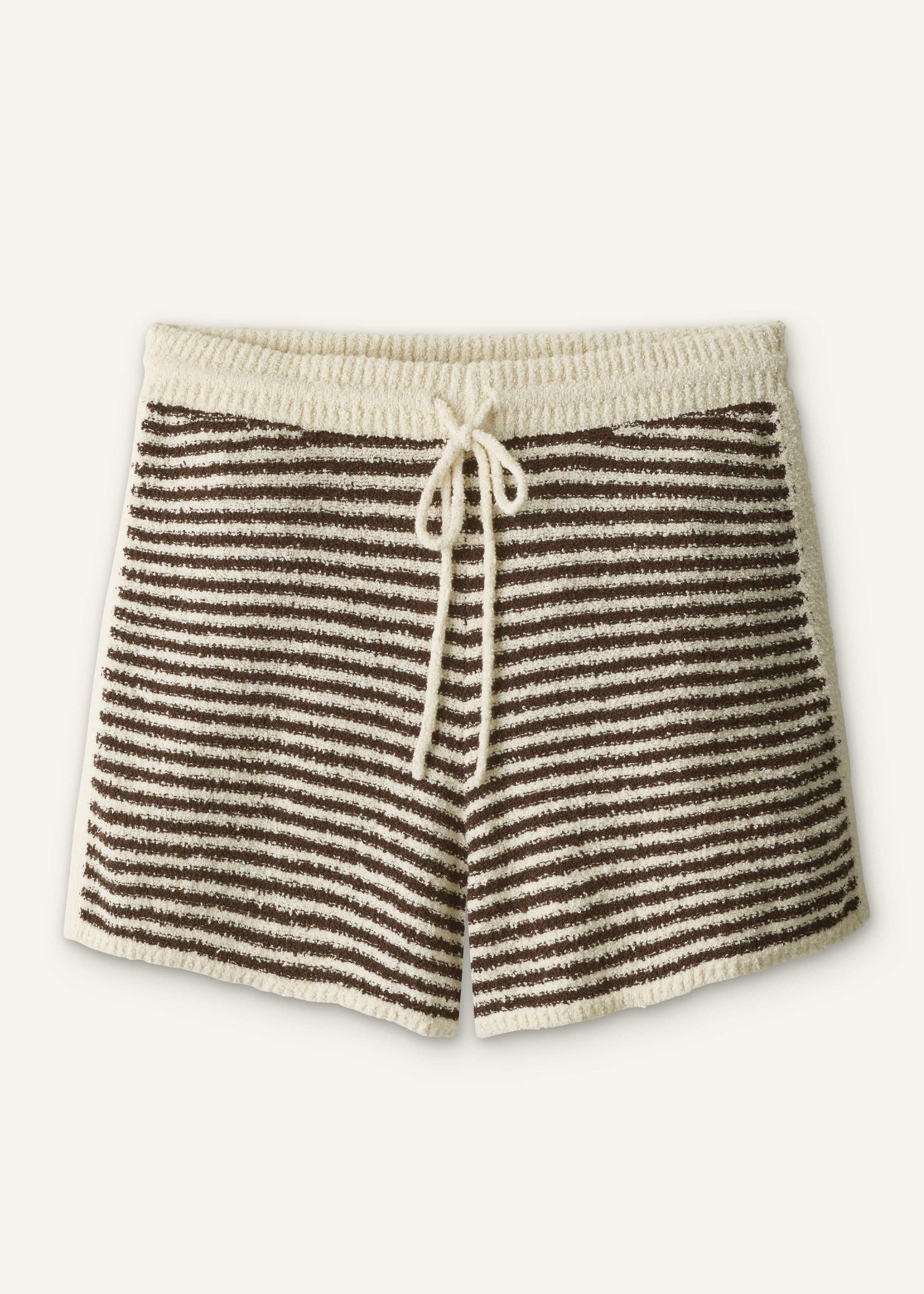 Cream Stripe Drawstring Short