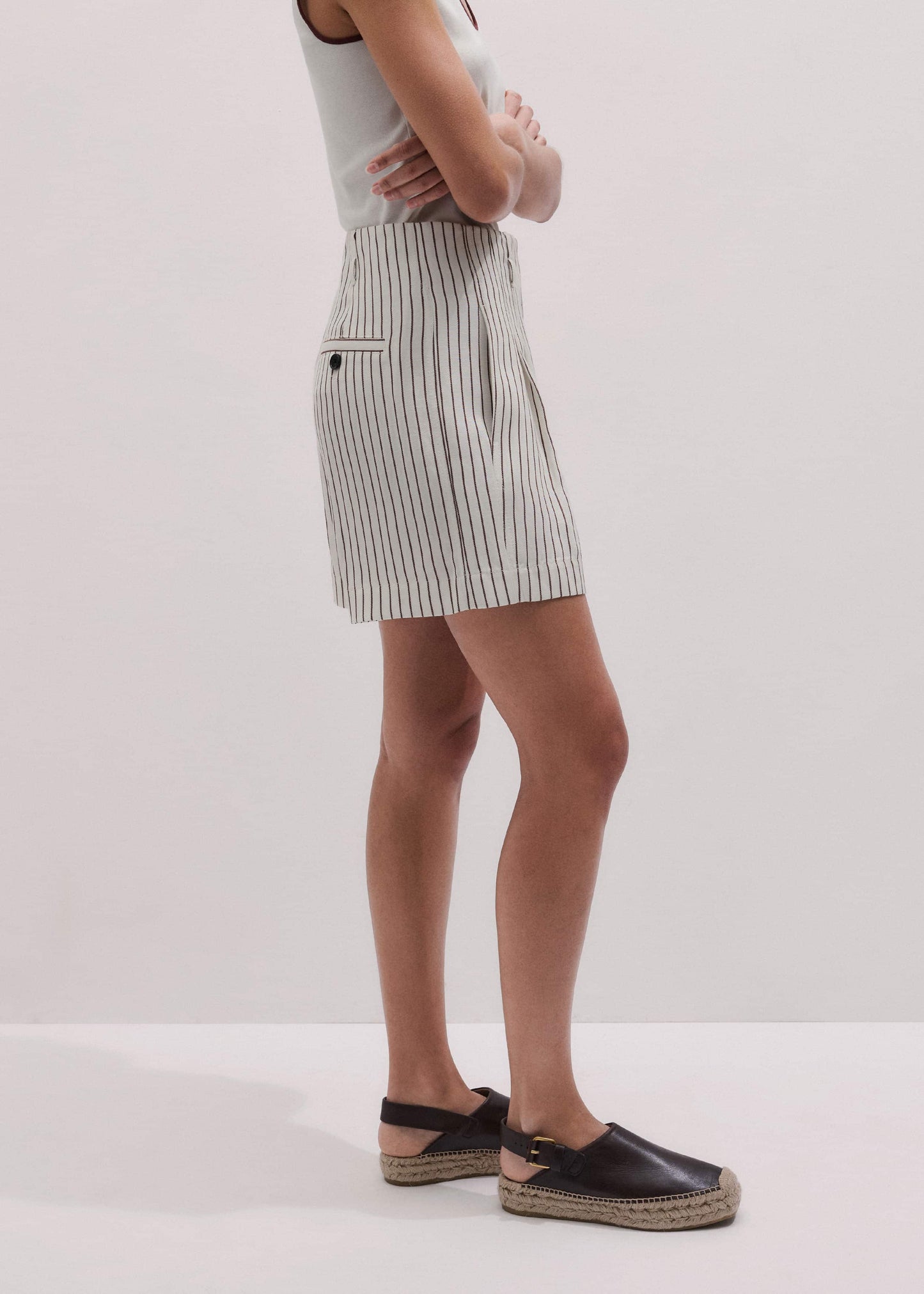 Ivory Tailored Pleat Short