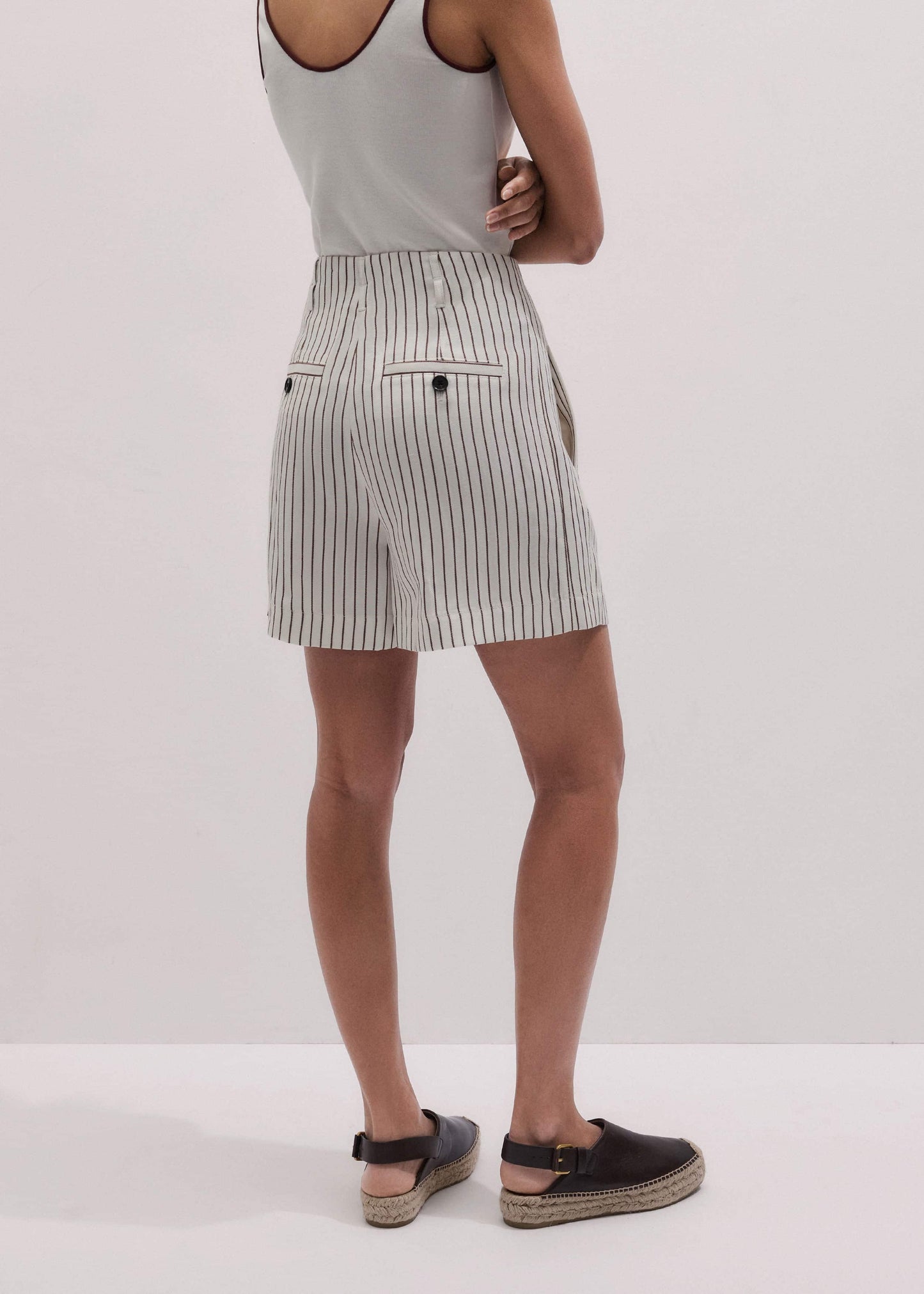 Ivory Tailored Pleat Short