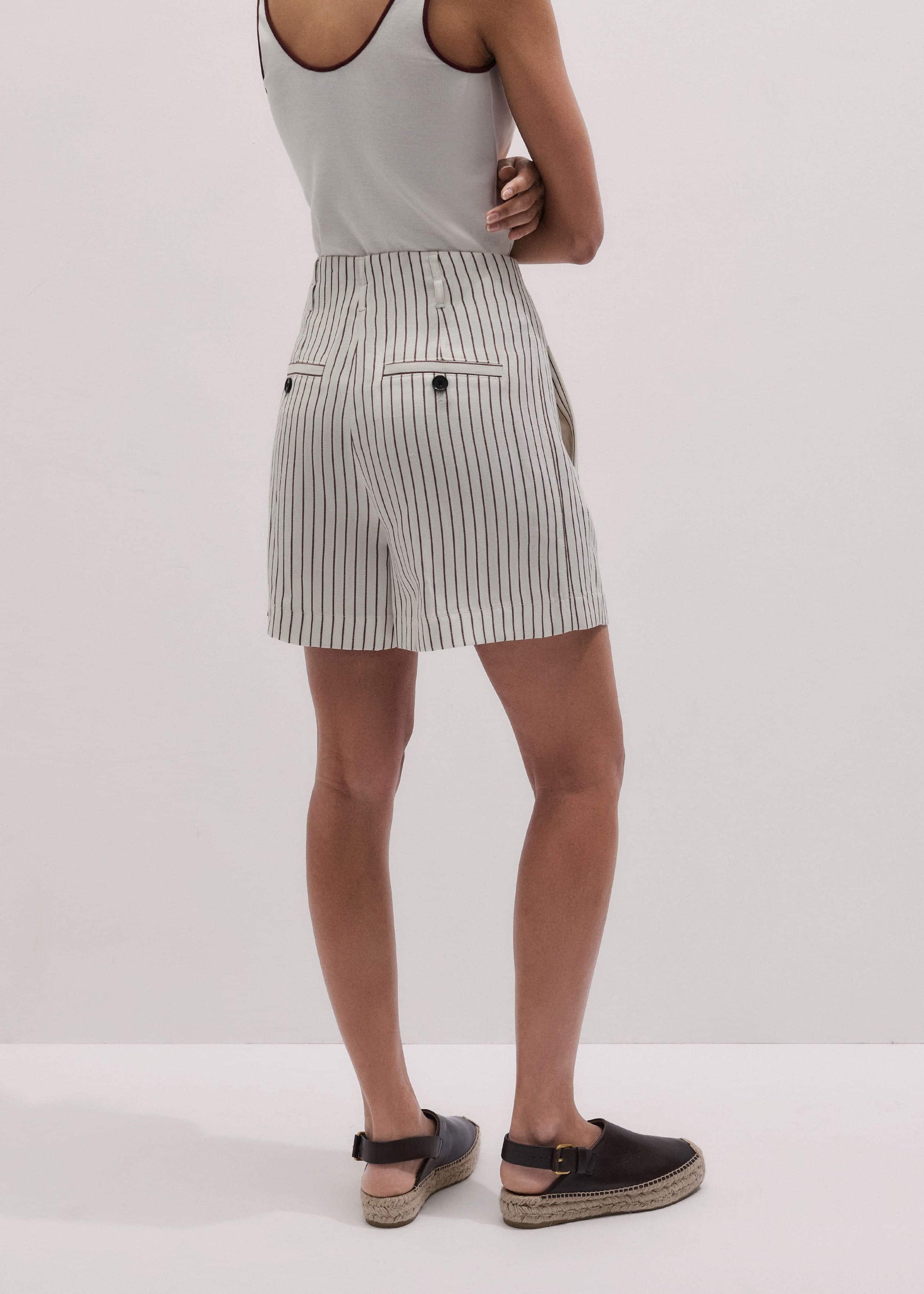 Ivory Tailored Pleat Short