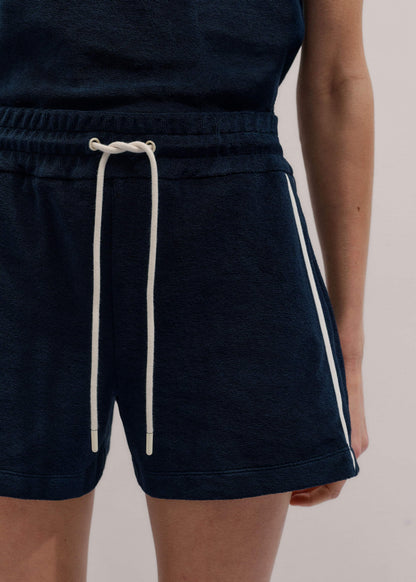 Navy Rib Trim Track Short
