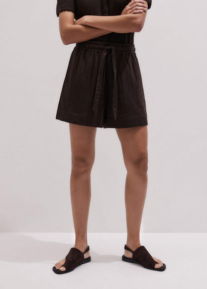Brown Cheesecloth Summer Short