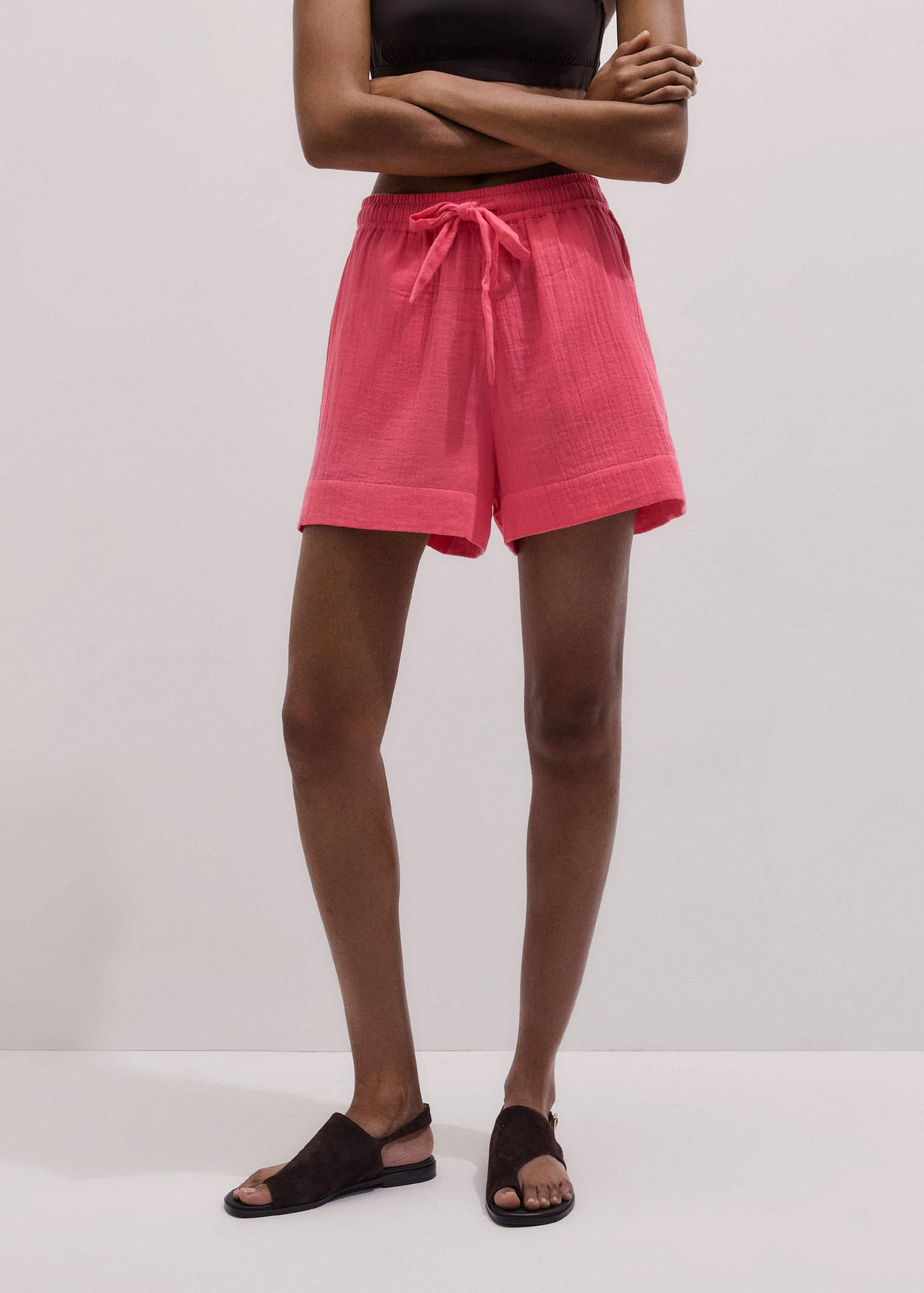 Pink Cheesecloth Summer Short