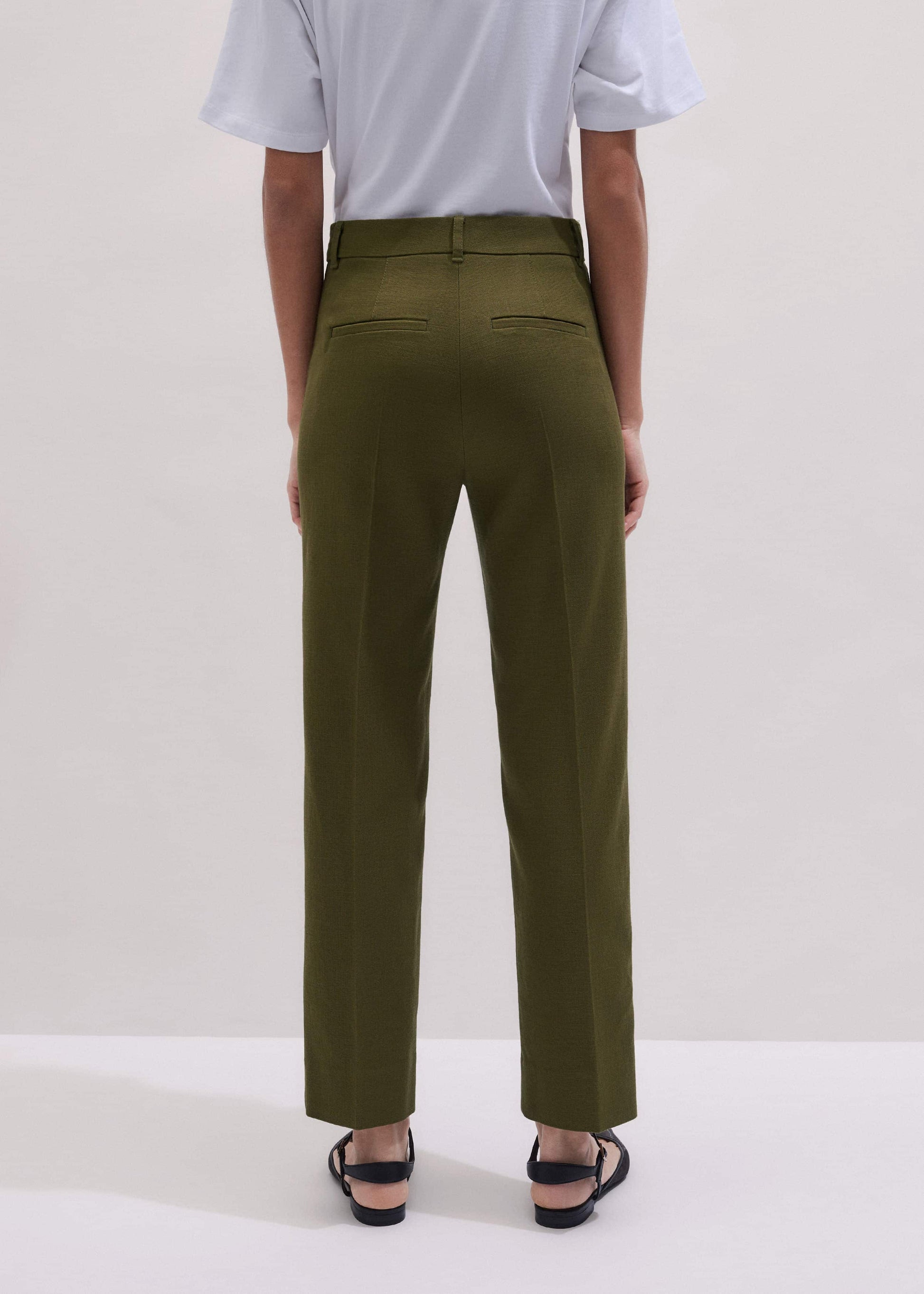 Olive Green Slim Crop Pant
