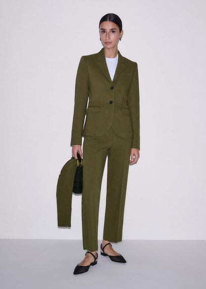 Olive Green Slim Crop Pant