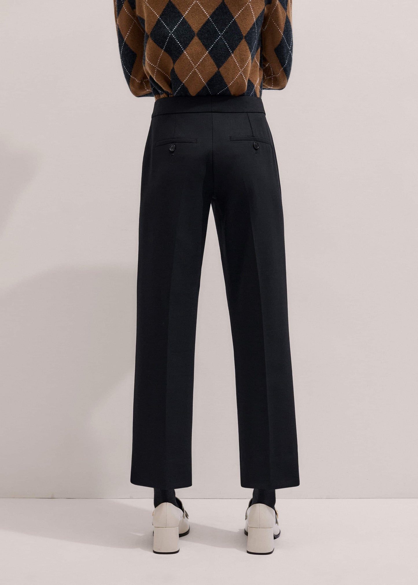 Black Slim Crop Tux Pant | Pants