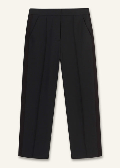Black Slim Crop Tux Pant | Pants