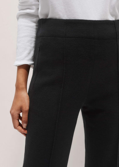 Black Wool-Blend Travel Tailoring Slim Crop Pant