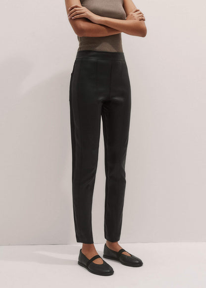Women’s Black High Stretch Leather Mix Legging