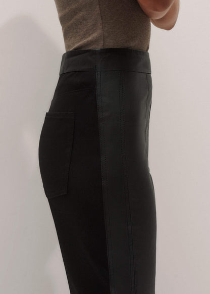 Women’s Black High Stretch Leather Mix Legging