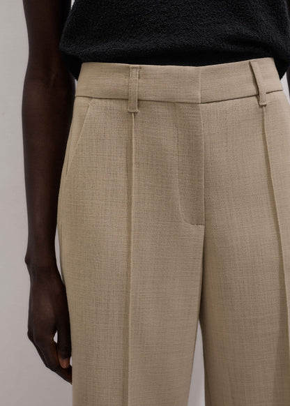 Sand Tailored Straight Crop Pant