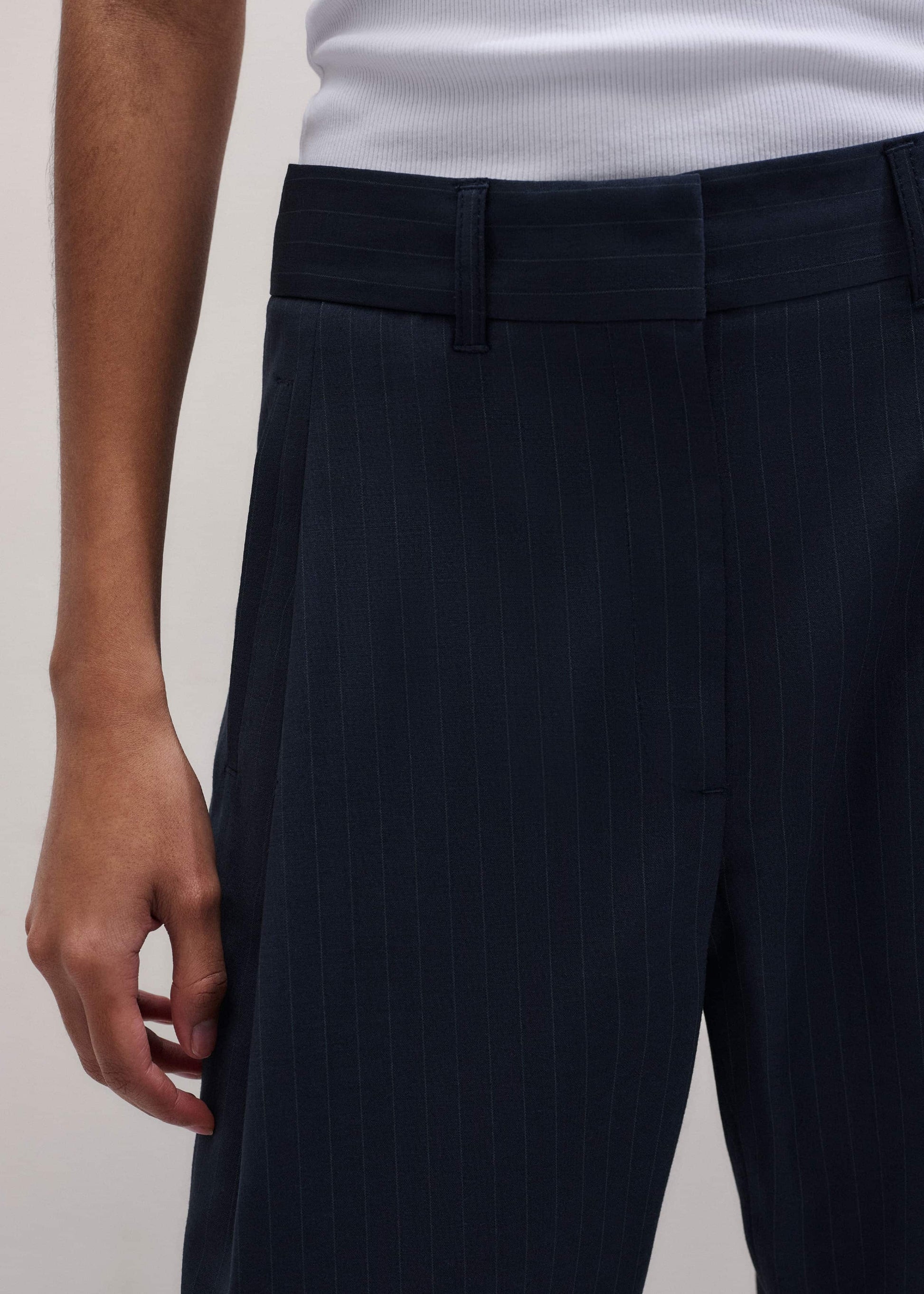 Navy Pinstripe Clever Pant