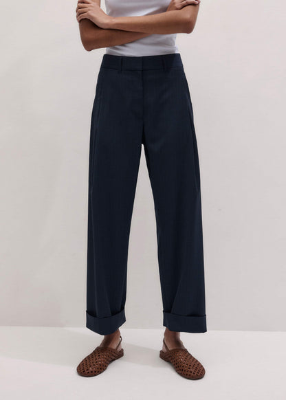 Navy Pinstripe Clever Pant