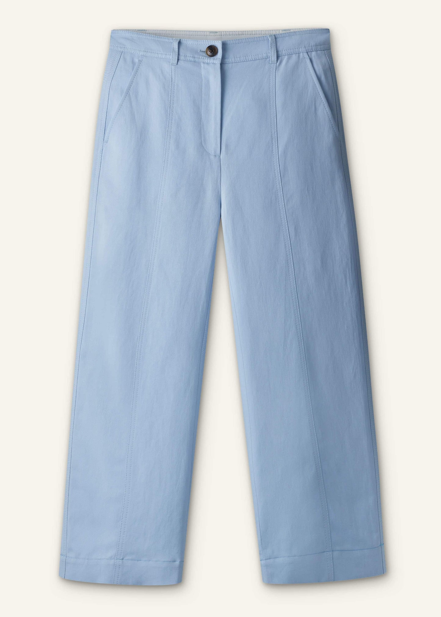 Blue Straight Crop Pant