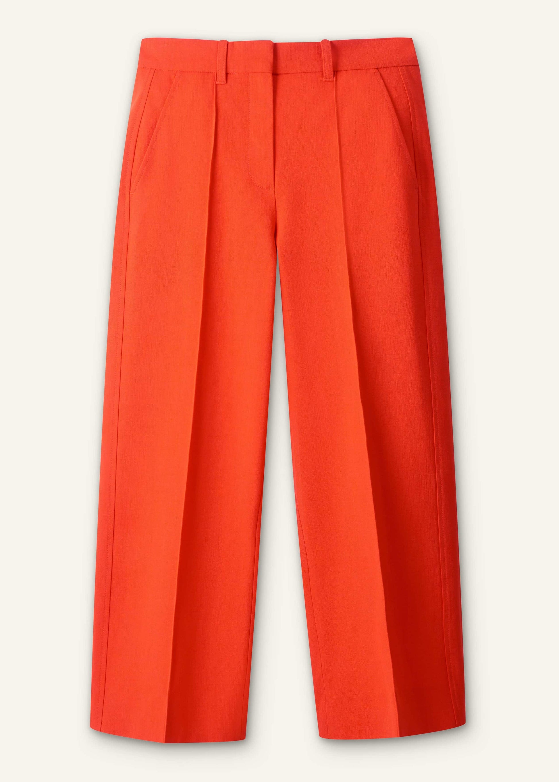 Orange Straight Crop Tailored Pant