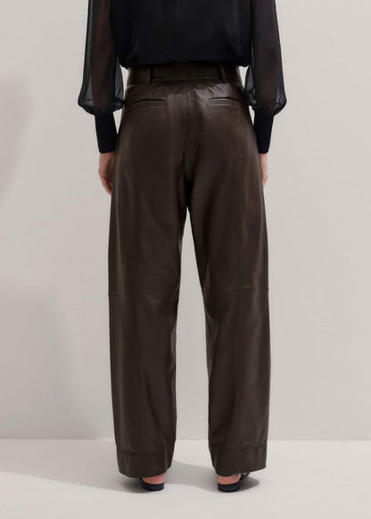 Brown Leather Clever Tapered Pant