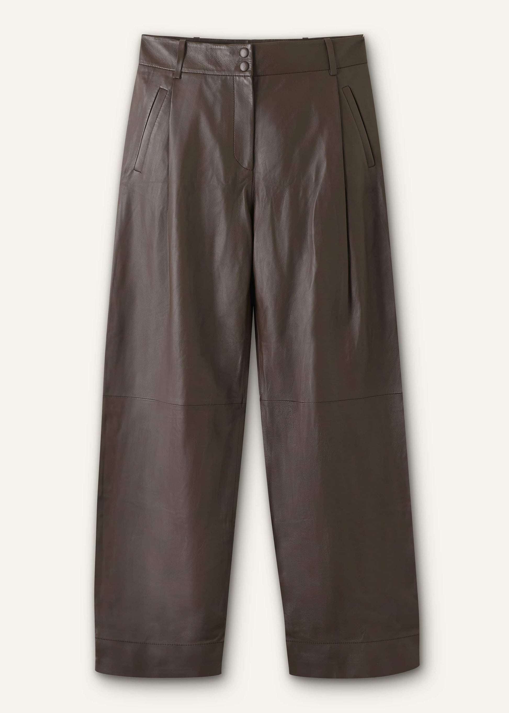 Brown Leather Clever Tapered Pant