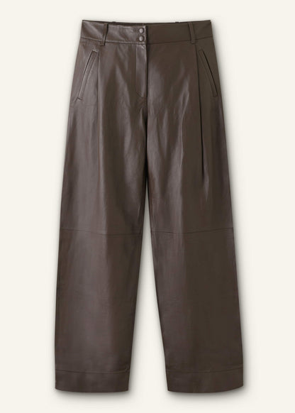 Brown Leather Clever Tapered Pant