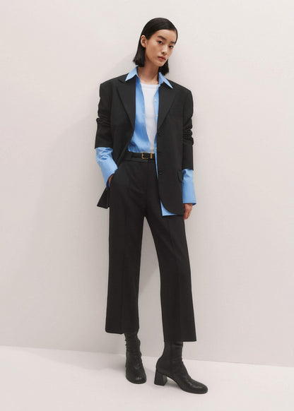 Black Straight Crop Pant