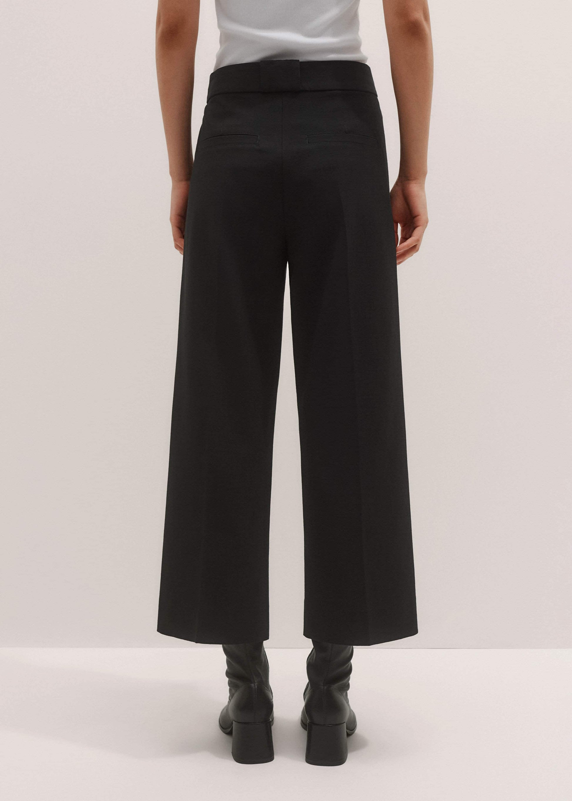 Black Straight Crop Pant