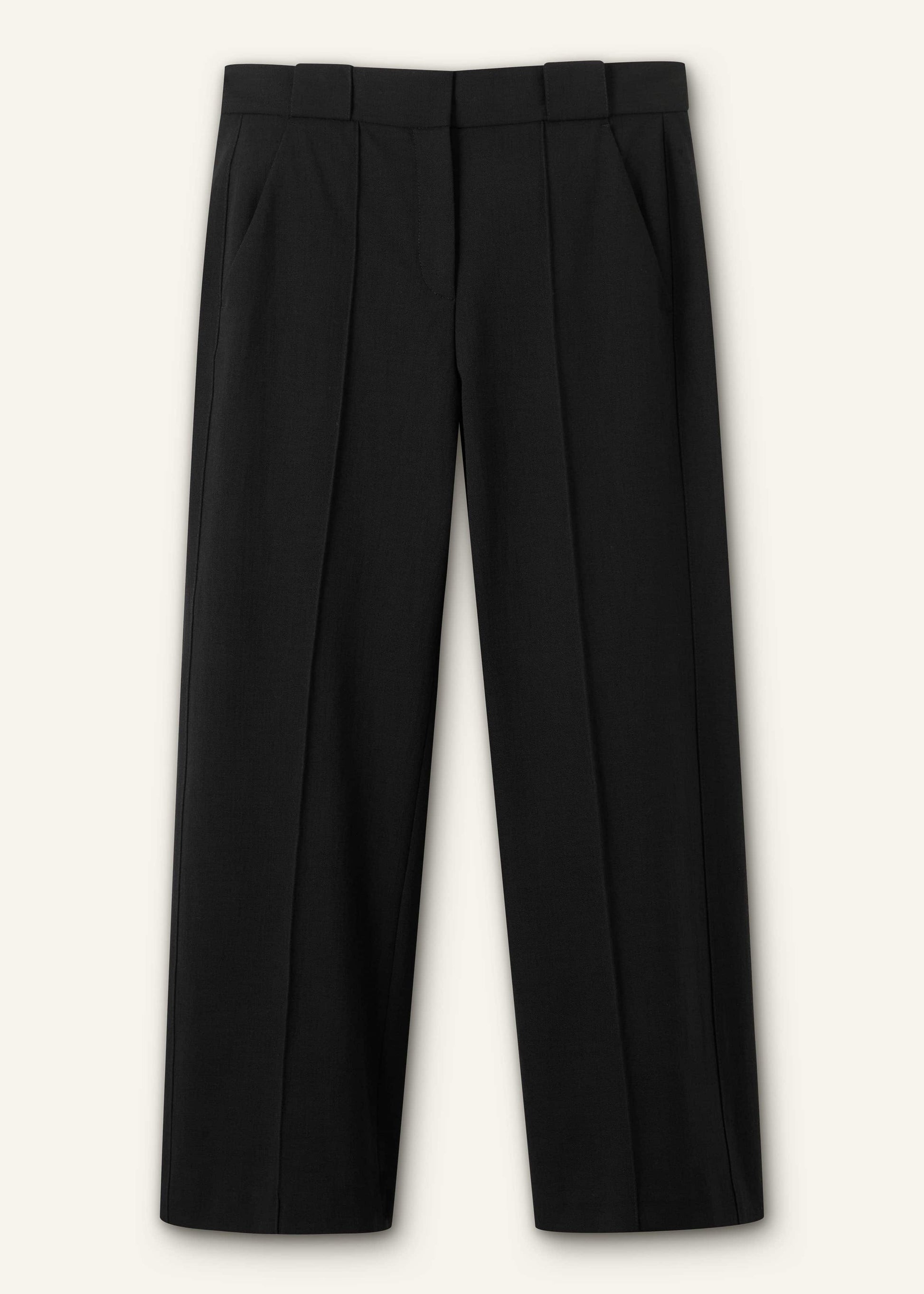 Black Straight Crop Pant