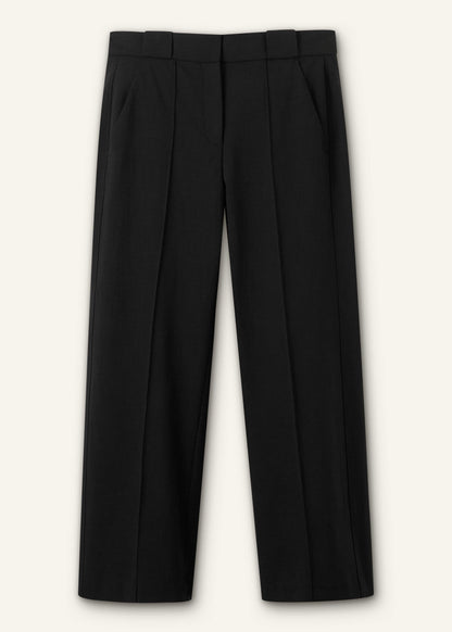 Black Straight Crop Pant