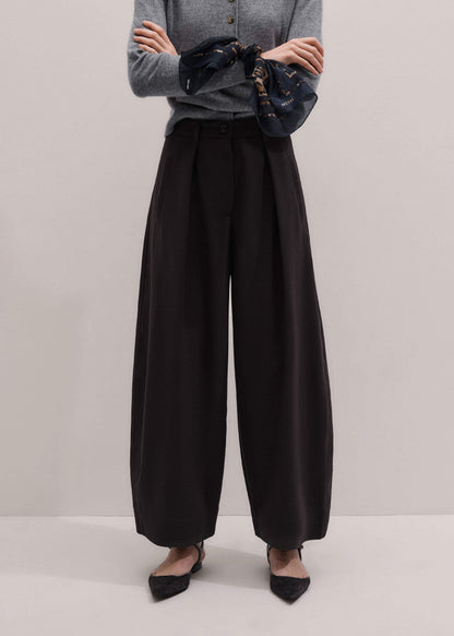 Brown Barrel-Leg Pant