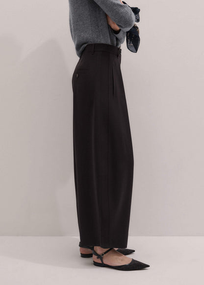 Brown Barrel-Leg Pant