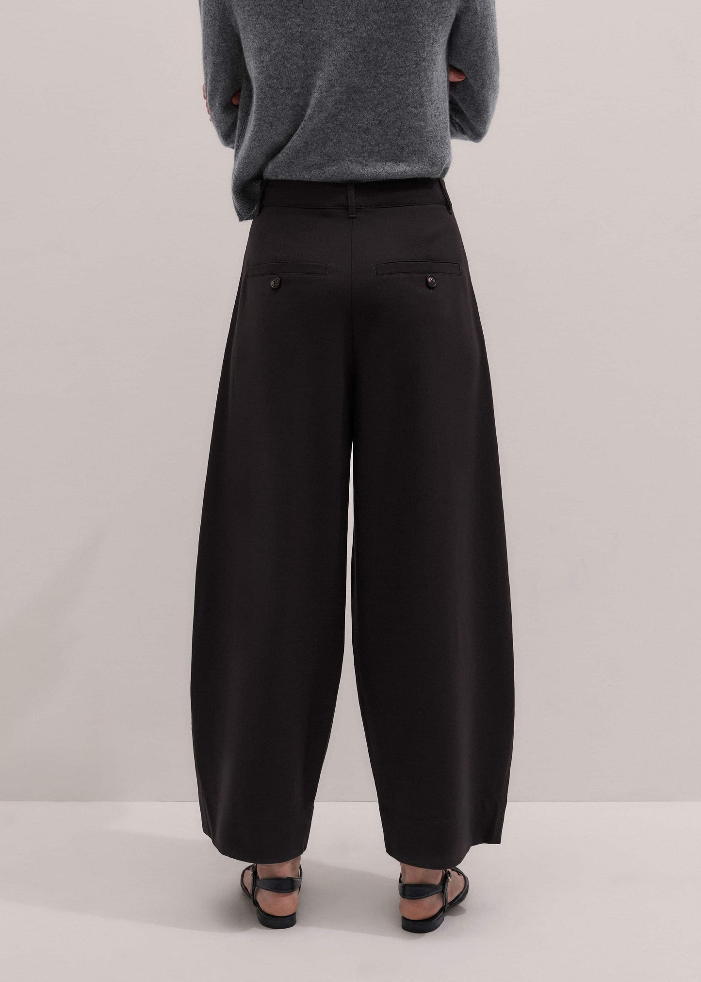 Brown Barrel-Leg Pant