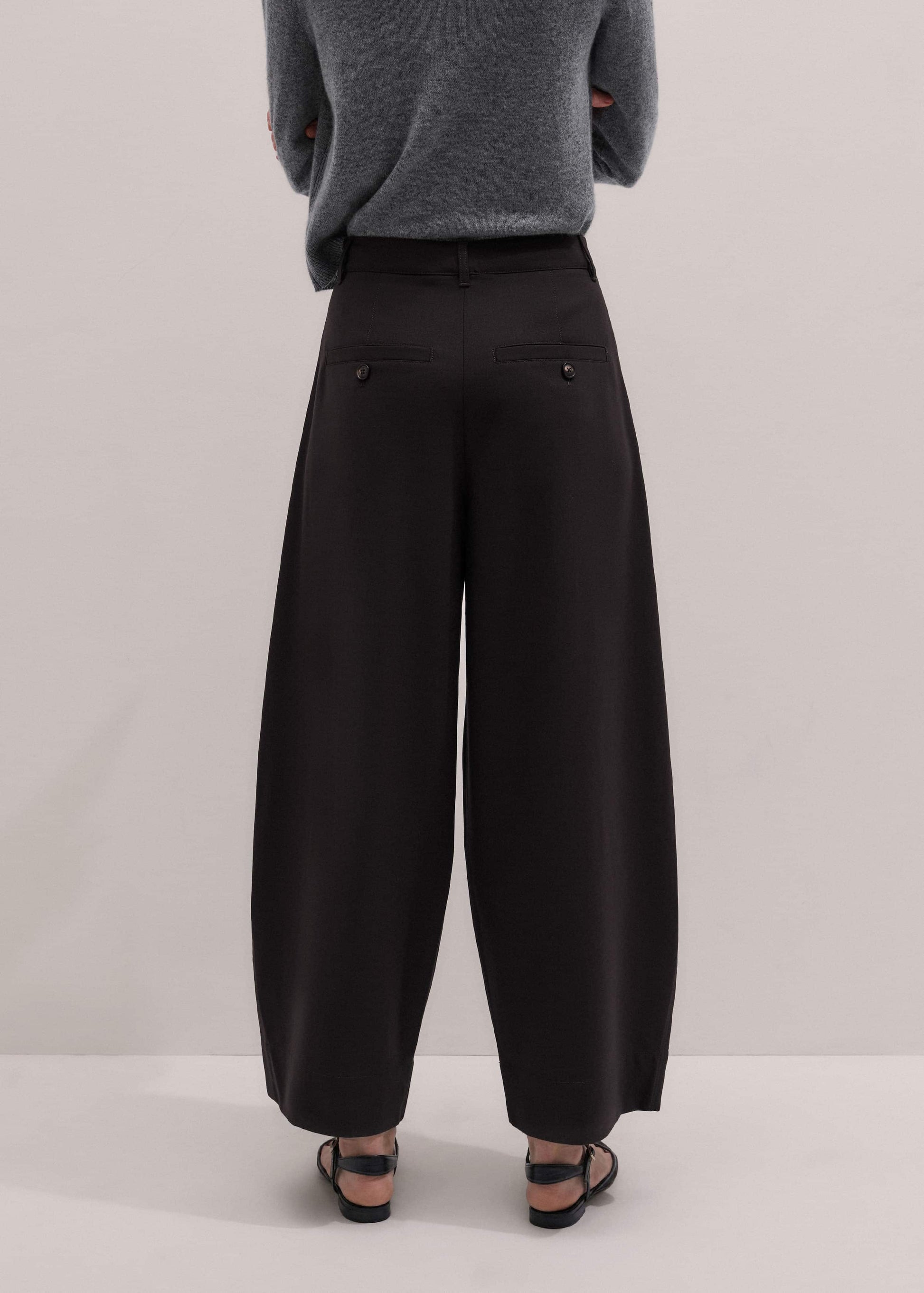Brown Barrel-Leg Pant