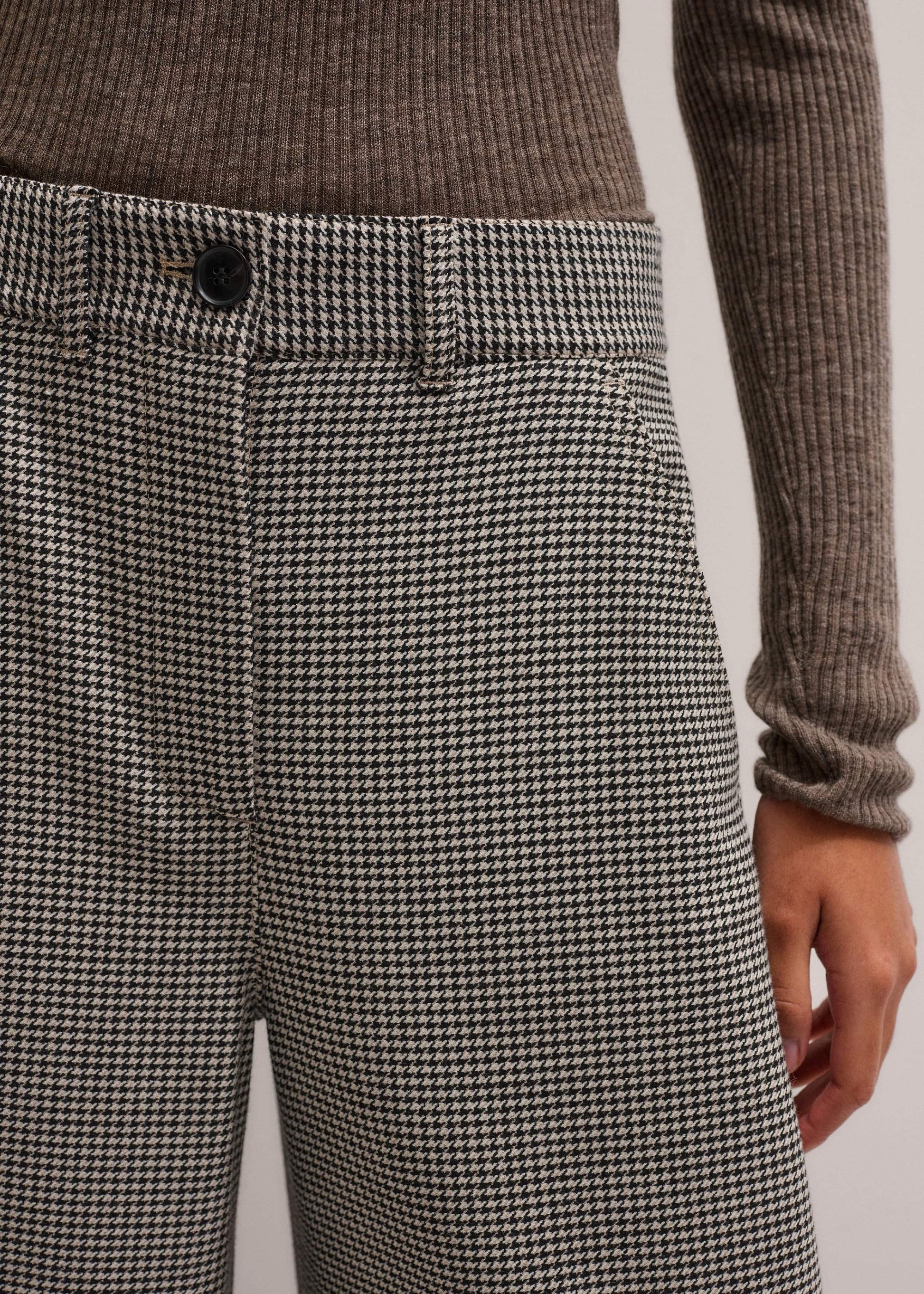 Ivory Houndstooth Extreme Tapered Pant