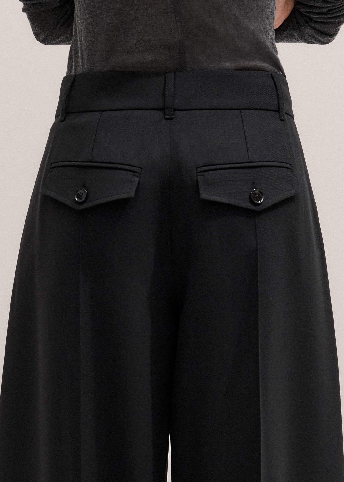 Black Pintuck Taper Pant