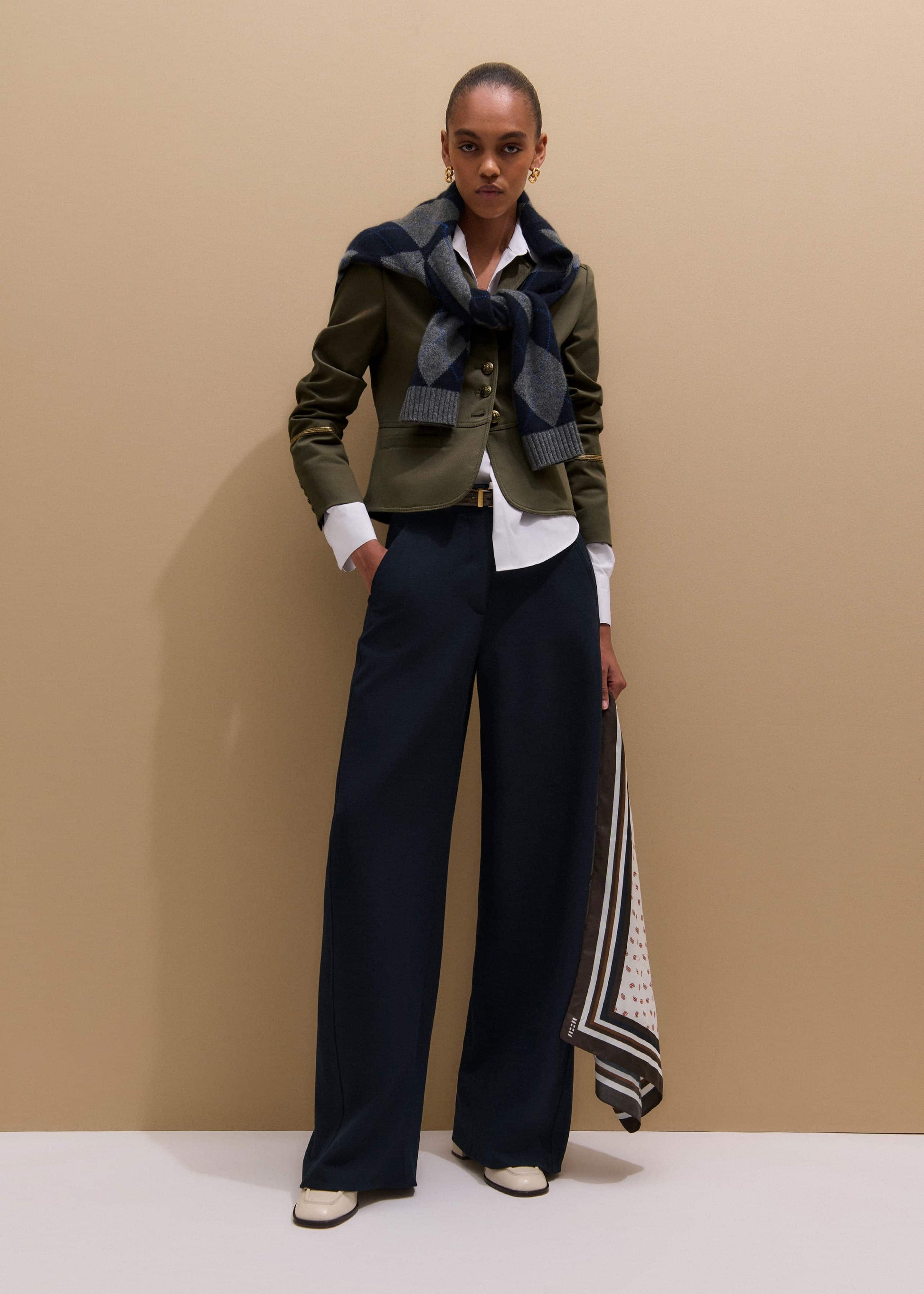 Navy Textured Extreme Tapered Pant