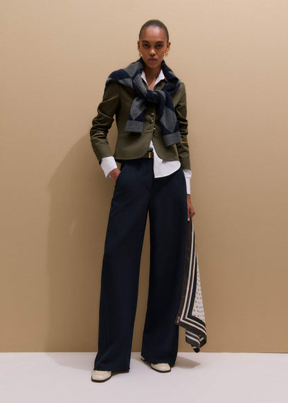Navy Textured Extreme Tapered Pant
