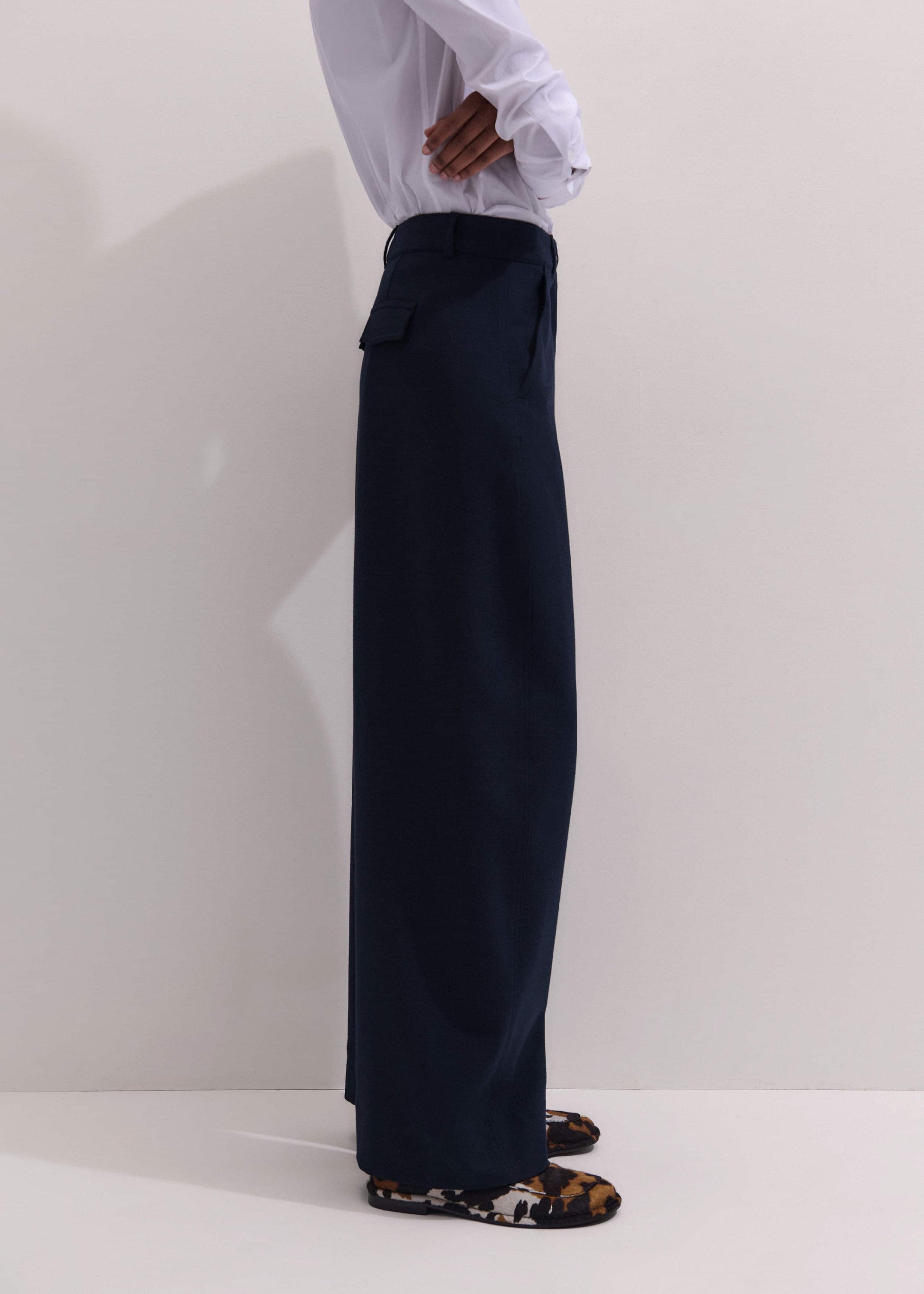 Navy Textured Extreme Tapered Pant