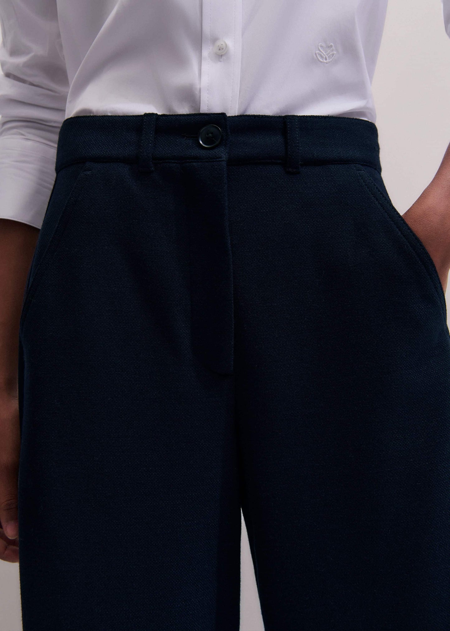 Navy Textured Extreme Tapered Pant