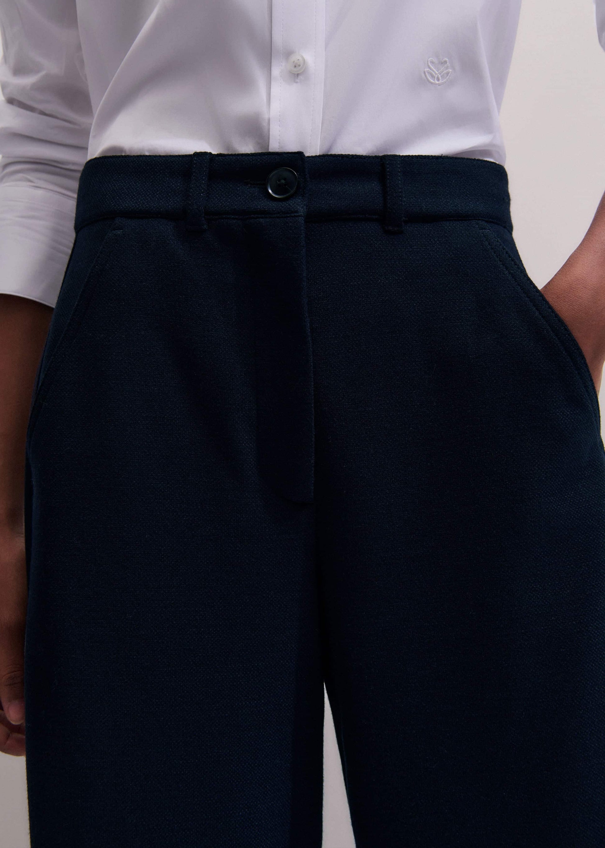 Navy Textured Extreme Tapered Pant