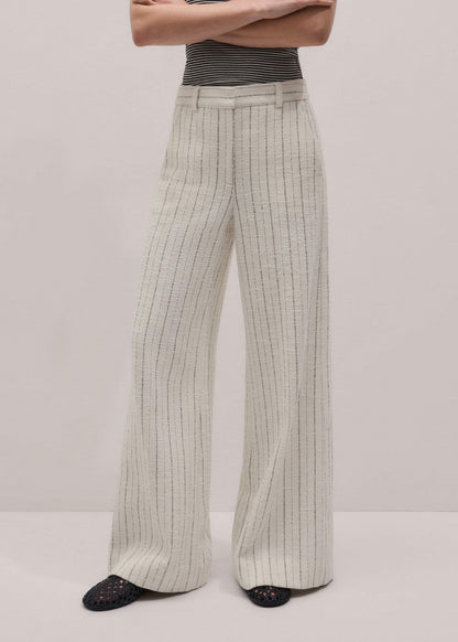 Ivory Striped Leg Elongator Pant