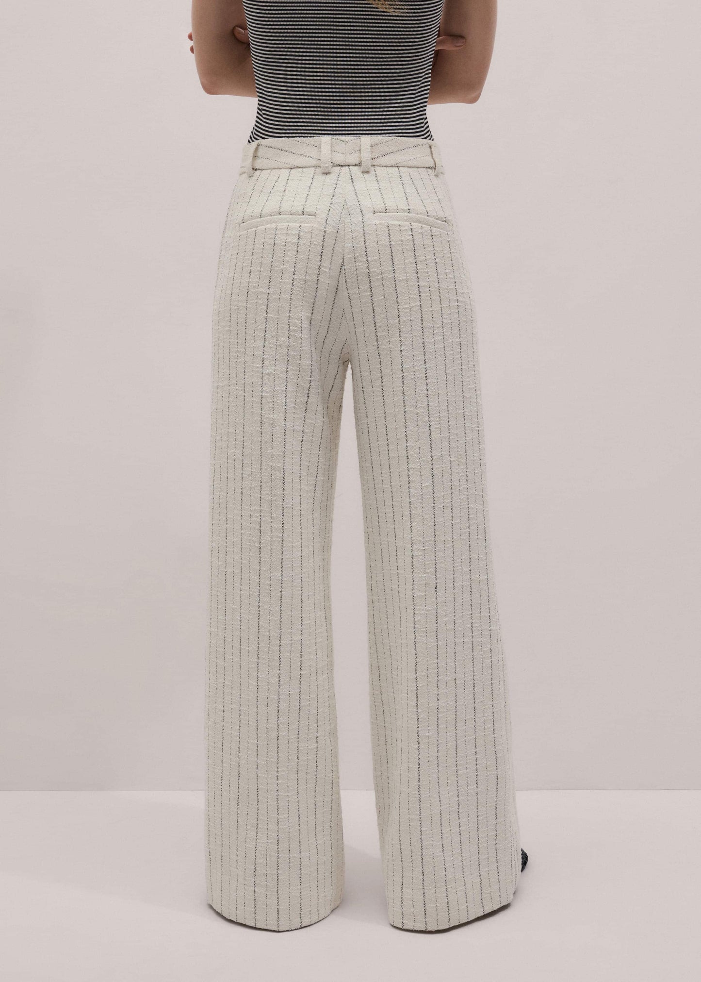 Ivory Striped Leg Elongator Pant