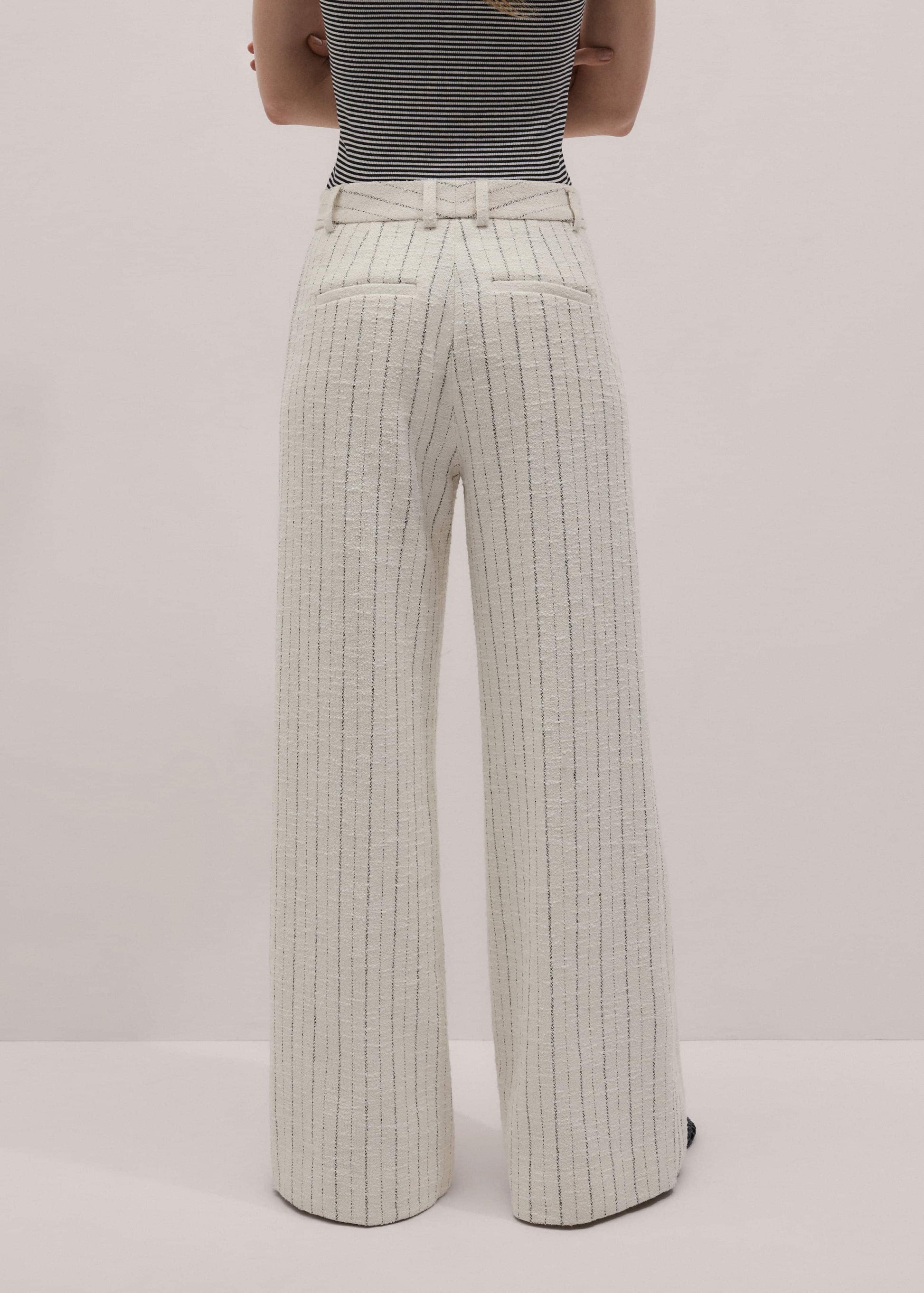 Ivory Striped Leg Elongator Pant