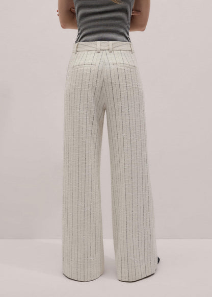 Ivory Striped Leg Elongator Pant