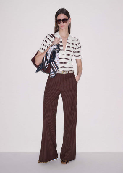 Cinnamon Pinstripe Leg Elongator Pant