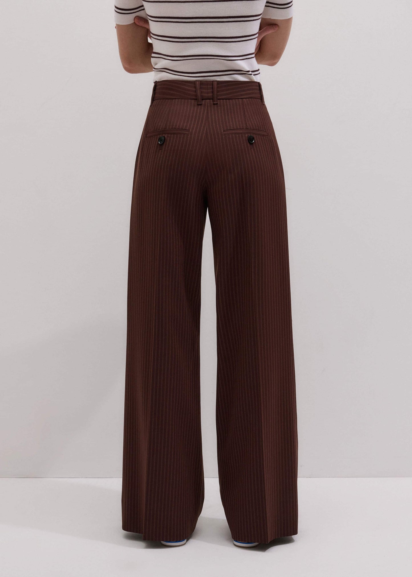 Cinnamon Pinstripe Leg Elongator Pant