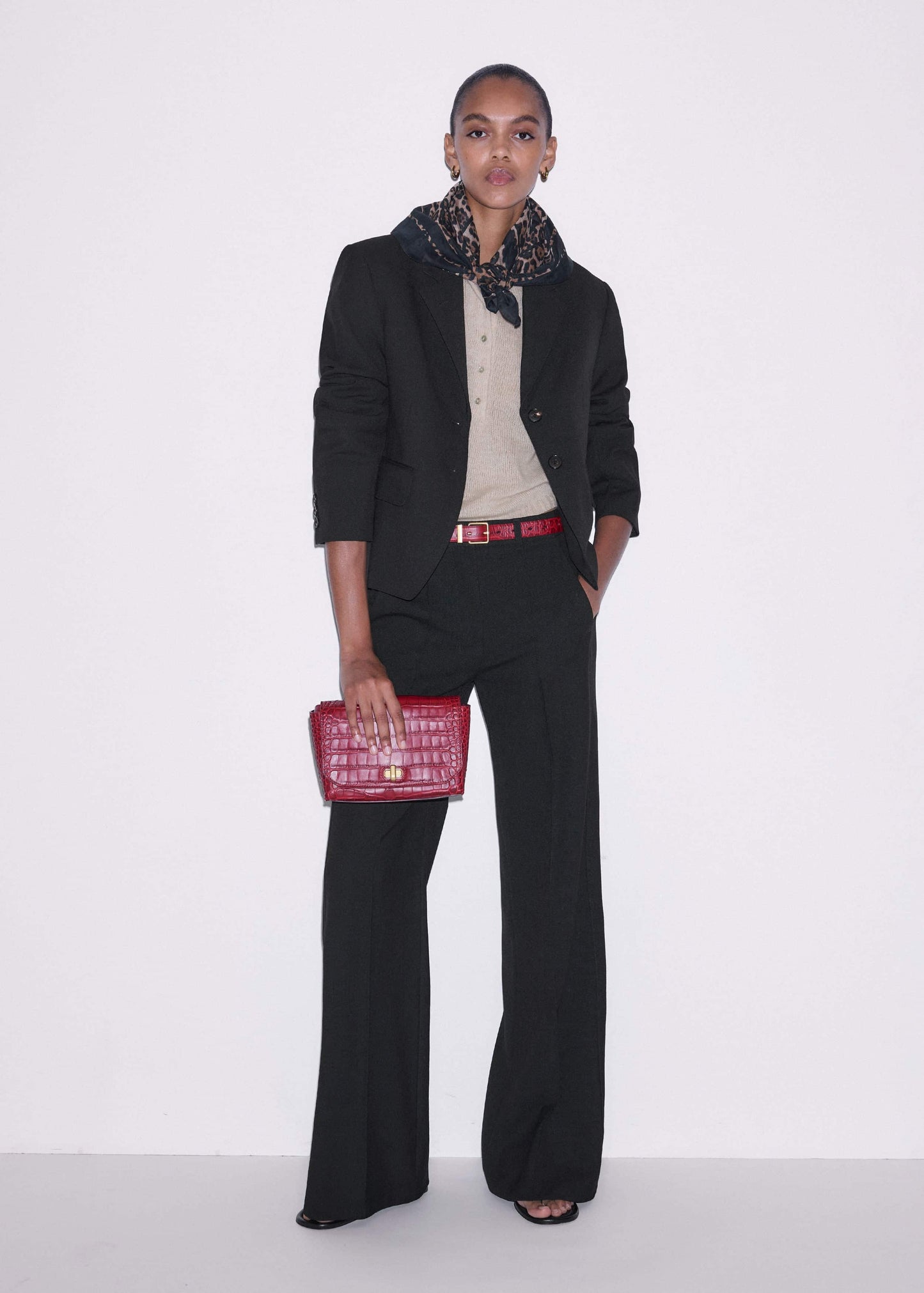 Black Tailored Leg Elongator Pant