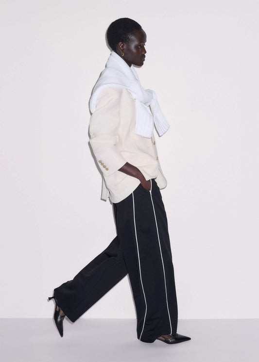 Black Wide Barrel Track Pant