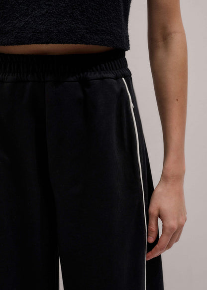 Black Wide Barrel Track Pant