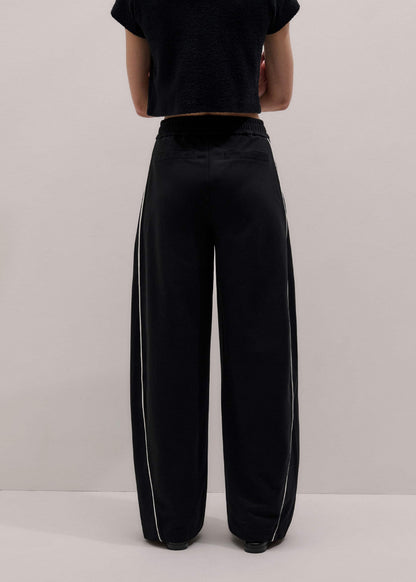 Black Wide Barrel Track Pant