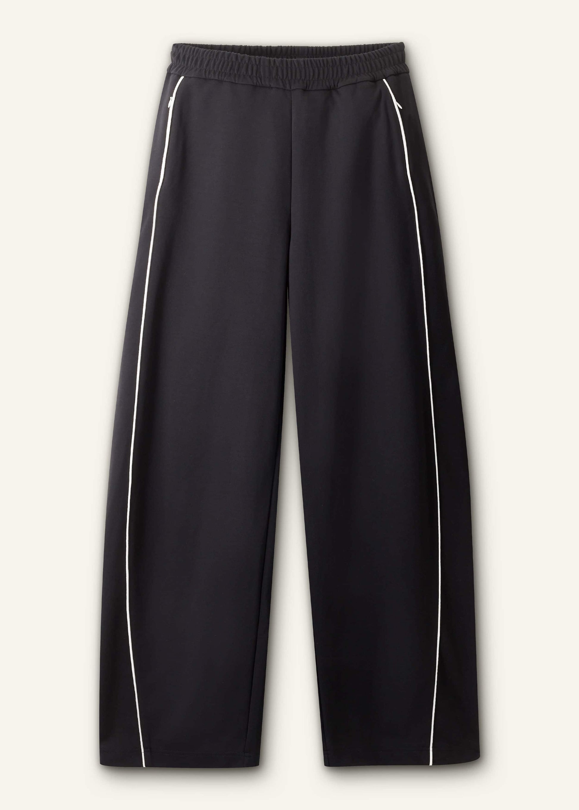 Black Wide Barrel Track Pant