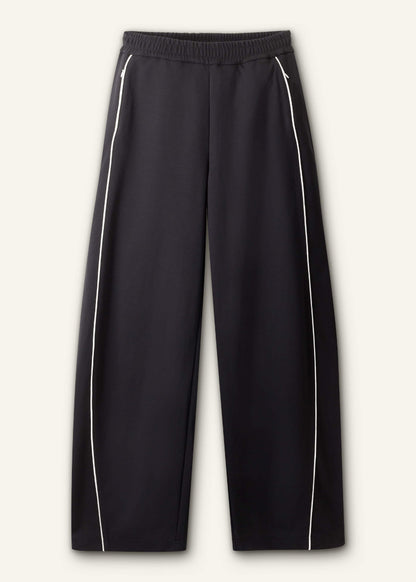 Black Wide Barrel Track Pant