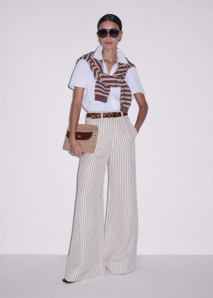White Cheesecloth Trim Detail Blouse